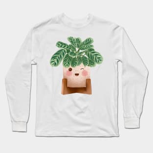 Cute Plant Illustration, Calathea Burle-Marxii Amabilis Long Sleeve T-Shirt